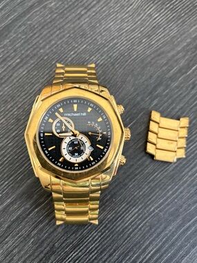 Michael Hill Men's Gold Chronograph Watch - w/ Extra Links